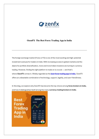 OzenFX  The Best Forex Trading App in India