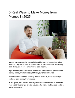 5 Real Ways to Make Money from Memes in 2025