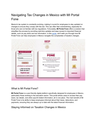 Navigating Tax Changes in Mexico with MI Portal Fone