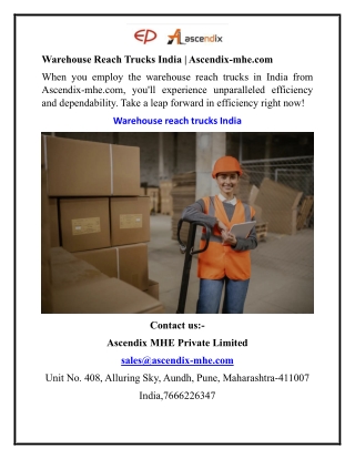 Warehouse Reach Trucks India Ascendix-mhe.com