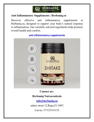 Anti Inflammatory Supplements Herbaniq.eu