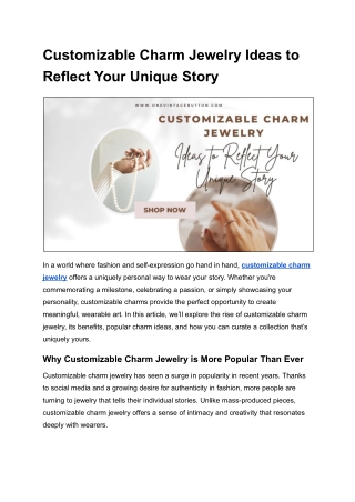 Vintage-Inspired Customizable Charm Jewelry Designs