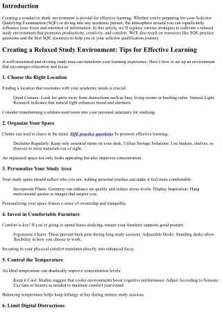 Creating a Relaxed Study Environment: Tips for Effective Learning