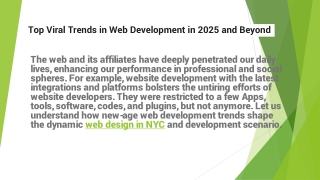 Top Viral Trends in Web Development in 2025