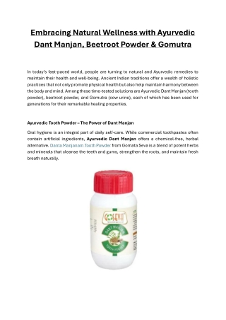 Embracing Natural Wellness with Ayurvedic Dant Manjan
