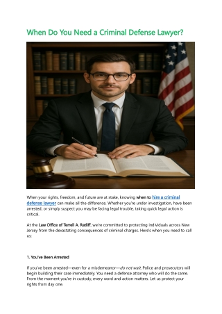 When Do You Need a Criminal Defense Lawyer.