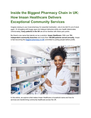 Inside the Biggest Pharmacy Chain in UK_ How Imaan Healthcare Delivers Exceptional Community Services