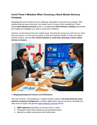 Avoid These 5 Mistakes When Choosing a Stock Market Advisory Company (1)