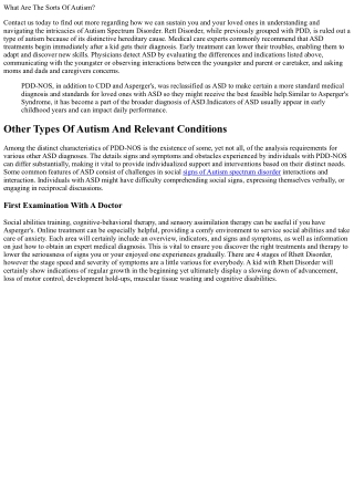 What Are The 5 Various Sorts Of Autism? Honesty, Inc