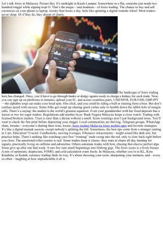 Forex Trading Malaysia: Riding the Currency Roller Coaster