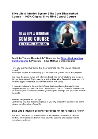 Silva Life & Intuition System | The Core Silva Method Course