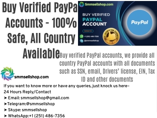 Buy Verified PayPal Accounts - 100% Safe, All Country Available