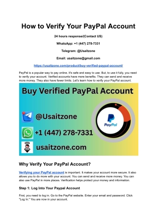 How to Verify Your PayPal Account
