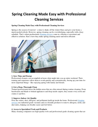 Spring Cleaning Made Easy with Professional Cleaning Services