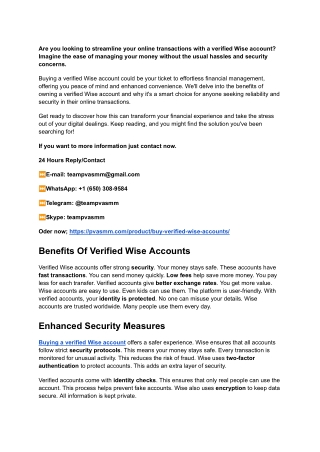 Buy Verified Wise Accounts_