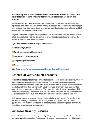 Verified Skrill Accounts