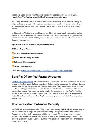 Verified Paypal Account