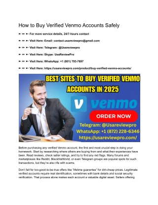 Buy Verified Venmo Accounts – The Ultimate Guide for 2025