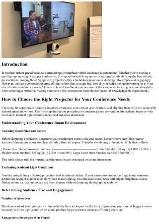 How to Choose the Right Projector for Your Conference Needs