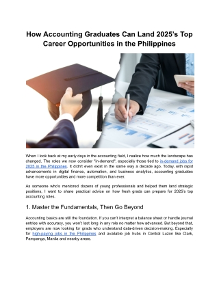 How Accounting Graduates Can Land 2025’s Top Career Opportunities in the Philippines