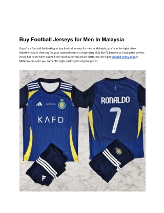 Buy Football Jerseys for Men In Malaysia