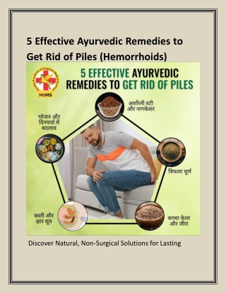 5 Effective Ayurvedic Remedies to Get Rid of Hemorrhoids (Piles)