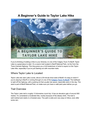 A Beginner’s Guide to Taylor Lake Hike