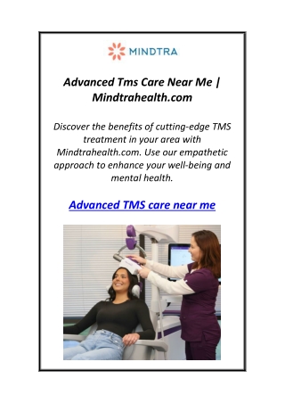 Advanced Tms Care Near Me | Mindtrahealth.com