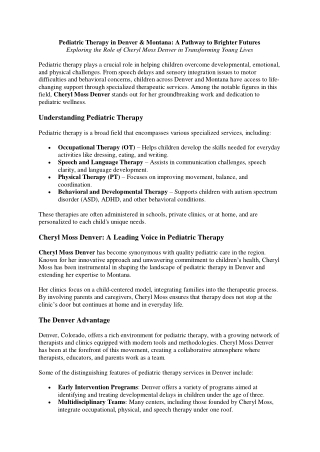Cheryl Moss OTR/L Denver