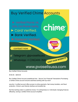 Buy Verified Chime Accounts