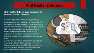 SEO Guildford: Boost Your Business with Trusted Local SEO Services