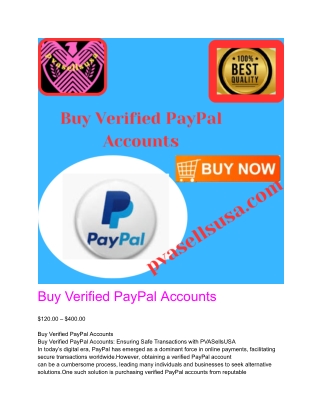 Buy Verified PayPal Accounts