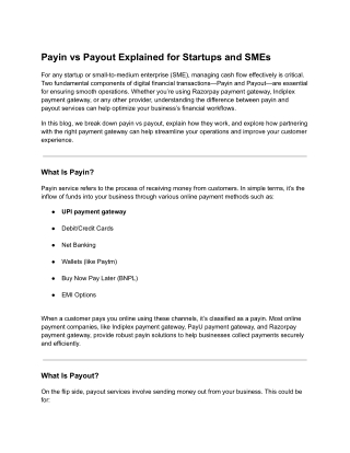 Payin vs Payout Explained for Startups and SMEs