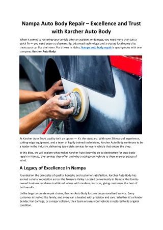 Nampa Auto Body Repair