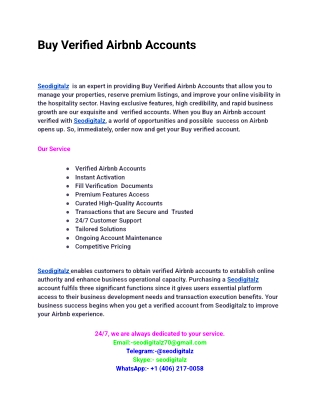 Top 7 Trusted site Buy Verified Airbnb Accounts in 2025 | New & Old Accounts