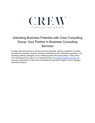 Expert Business Consulting Services _ Crew Consulting Group