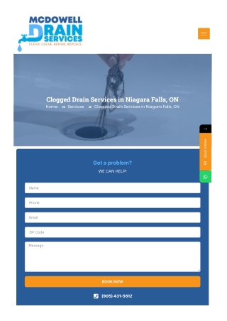 Clogged Drainage Service Niagara falls and St Catharines