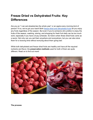 Freeze Dried vs Dehydrated Fruits_ Key Differences