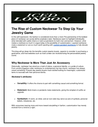 The Rise of Custom Neckwear To Step Up Your Jewelry Game ICED LONDON
