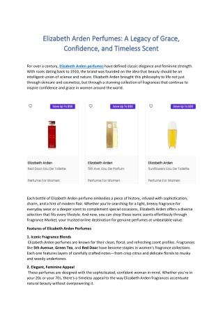 Elizabeth Arden Perfumes