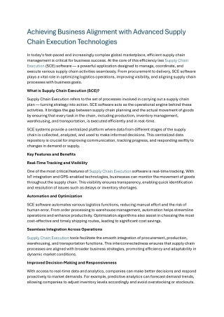 Supply Chain Execution1