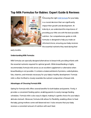 Top Milk Formulas for Babies: Expert Guide & Reviews