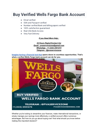 Buy Verified Wells Fargo Bank Account (2)