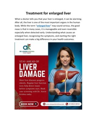 Treatment for enlarged liver