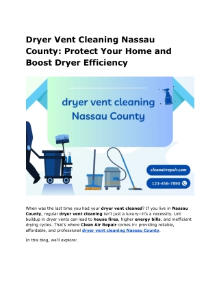 Dryer Vent Cleaning Nassau County: Protect Your Home and Boost Dryer Efficiency