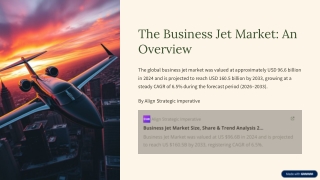 The Business Jet Market Set to Reach $160.5 Billion by 2033: Key Trends