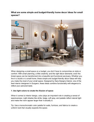 What are some simple and budget-friendly home decor ideas for small spaces