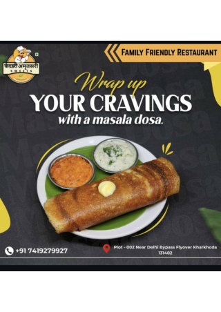 Wrap up your cravings with a masala dosa.