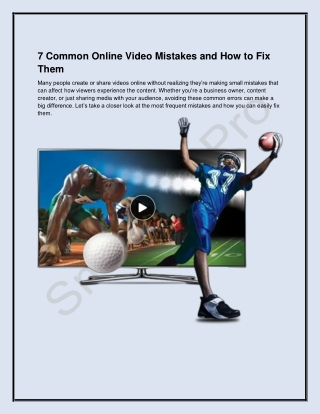 7 Common Online Video Mistakes and How to Fix Them