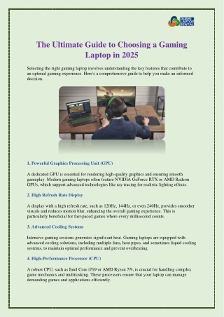 The Ultimate Guide to Choosing a Gaming Laptop in 2025